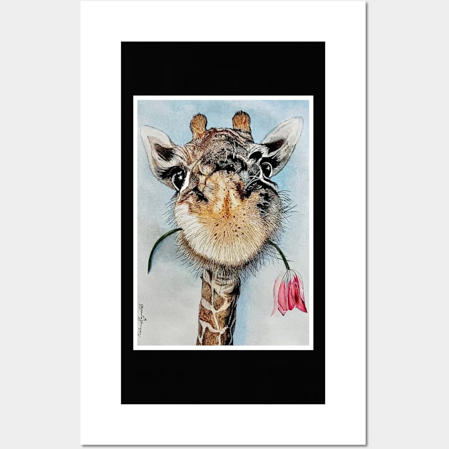 Happy Giraffe Wall Art by KatareyDesigns